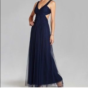 BCBG navy tulle gown